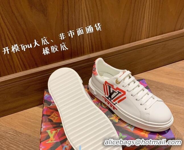 Pretty Style Louis Vuitton Crafty Time Out Sneakers White/Red 80732