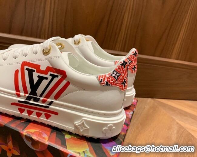 Pretty Style Louis Vuitton Crafty Time Out Sneakers White/Red 80732