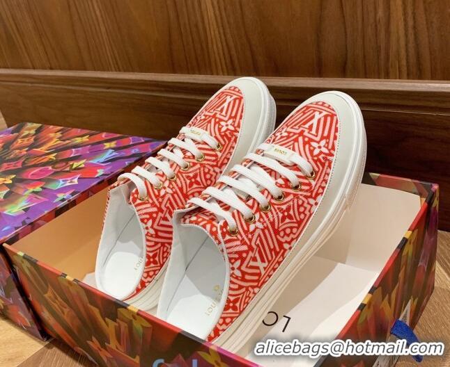 Sumptuous Louis Vuitton Crafty Stellar Open Back Sneakers Red/White 80734