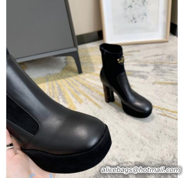 Good Product Louis Vuitton Podium Platform Ankle Boots Black 81728