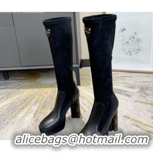 Lower Price Louis Vuitton Podium Platform High Boots Black 81731