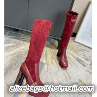 Stylish Louis Vuitton Podium Platform High Boots 81731 Burgundy