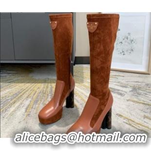 Good Quality Louis Vuitton Podium Platform High Boots 81731 Brown