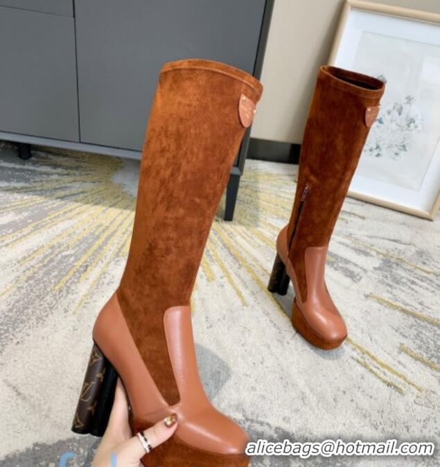 Good Quality Louis Vuitton Podium Platform High Boots 81731 Brown