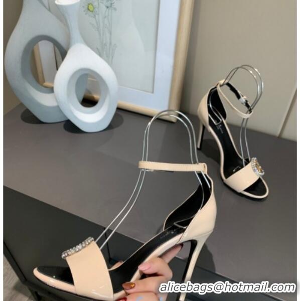 Popular Style Louis Vuitton Madeleine Patent Leather LV Circle High Heel Sandals 81737 White