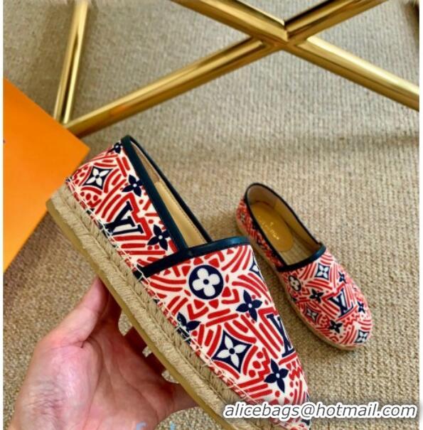 Good Looking Louis Vuitton Crafty Monogram Canvas Espadrilles 82817 Red 2020