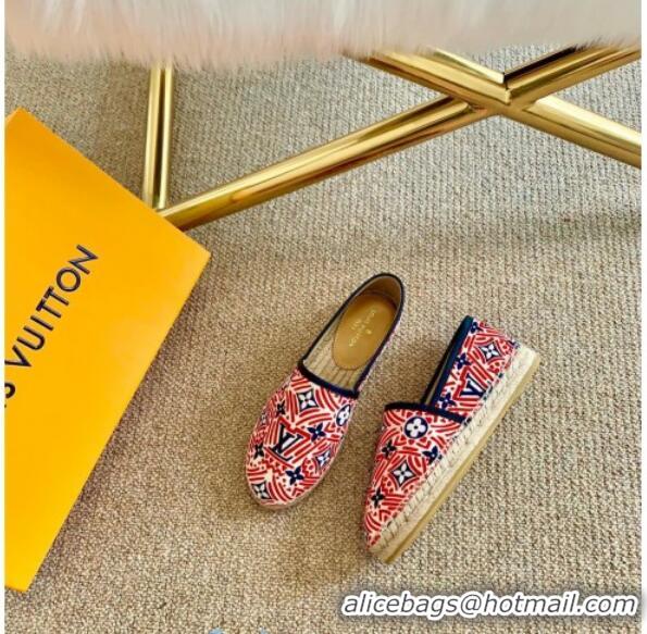 Good Looking Louis Vuitton Crafty Monogram Canvas Espadrilles 82817 Red 2020