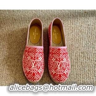 Charming Louis Vuitton Crafty Monogram Canvas Espadrilles 82817 Red/Pink 2020