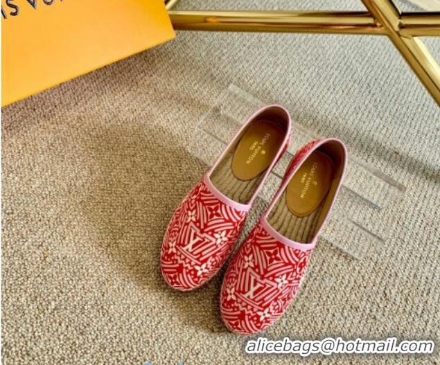 Charming Louis Vuitton Crafty Monogram Canvas Espadrilles 82817 Red/Pink 2020