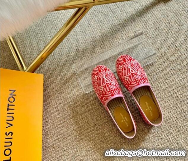 Charming Louis Vuitton Crafty Monogram Canvas Espadrilles 82817 Red/Pink 2020