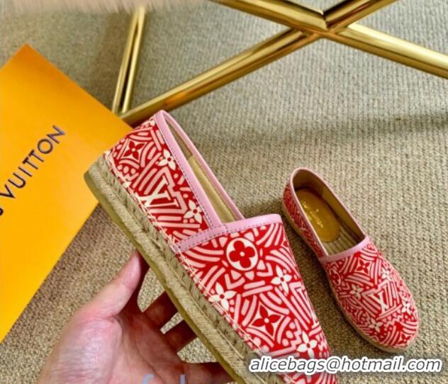 Charming Louis Vuitton Crafty Monogram Canvas Espadrilles 82817 Red/Pink 2020