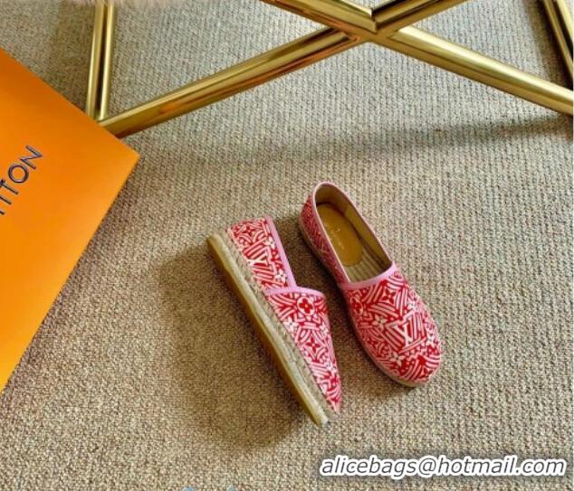 Charming Louis Vuitton Crafty Monogram Canvas Espadrilles 82817 Red/Pink 2020