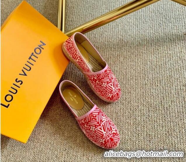 Charming Louis Vuitton Crafty Monogram Canvas Espadrilles 82817 Red/Pink 2020