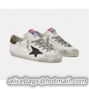 Chic Golden Goose GGDB Women's LAB Limited Edition Super-Star Sneakers With Double Tongue And Leopard-print Heel Tab GGB