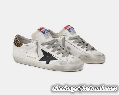 Chic Golden Goose GGDB Women's LAB Limited Edition Super-Star Sneakers With Double Tongue And Leopard-print Heel Tab GGB