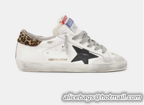 Chic Golden Goose GGDB Women's LAB Limited Edition Super-Star Sneakers With Double Tongue And Leopard-print Heel Tab GGB