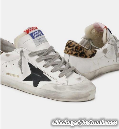 Chic Golden Goose GGDB Women's LAB Limited Edition Super-Star Sneakers With Double Tongue And Leopard-print Heel Tab GGB