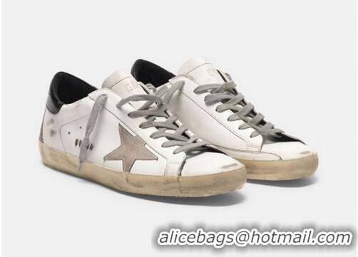 Discount Golden Goose GGDB Super-Star Sneakers With Black Heel Tab And Metal Stud Lettering GGBD32