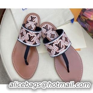 Top Design Louis Vuitton LV Crafty Flat Thong Sandals 83111 Brown