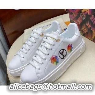 Perfect Louis Vuitton Time Out Sneakers in Printed Silky Calfskin 83114 White 01 2020