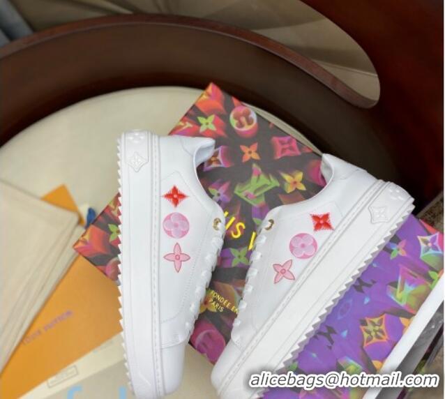 Top Quality Louis Vuitton Time Out Sneakers in Printed Silky Calfskin 83115 White 01 2020