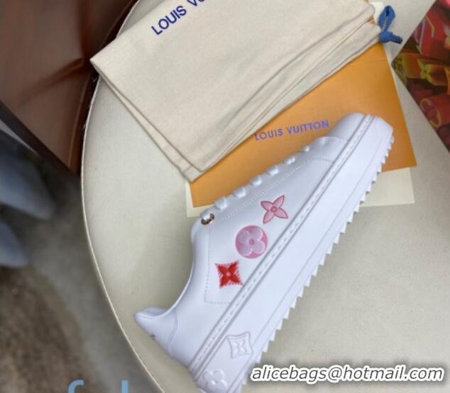 Top Quality Louis Vuitton Time Out Sneakers in Printed Silky Calfskin 83115 White 01 2020