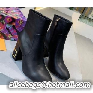 Sumptuous Louis Vuitton Bliss Ankle Boots with LV Band Heel 83130 Black/Gold 2020