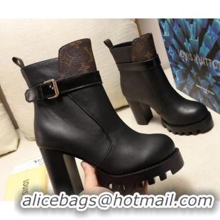 Good Quality Louis Vuitton Star Trail Buckle Strap Ankle Boots 83131 Black 2020