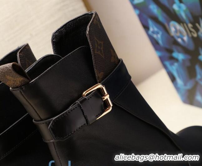 Good Quality Louis Vuitton Star Trail Buckle Strap Ankle Boots 83131 Black 2020