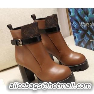 Sophisticated Louis Vuitton Star Trail Buckle Strap Ankle Boots 83131 Taupe Brown 2020