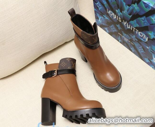 Sophisticated Louis Vuitton Star Trail Buckle Strap Ankle Boots 83131 Taupe Brown 2020