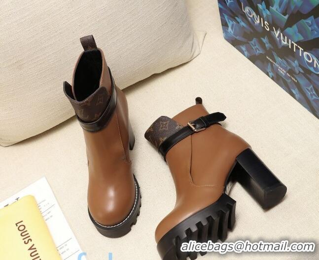 Sophisticated Louis Vuitton Star Trail Buckle Strap Ankle Boots 83131 Taupe Brown 2020