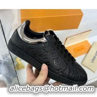 Classic Louis Vuitton Luxembourg Sneakers in Monogram Embossed Leather 83134 Black/Silver 2020