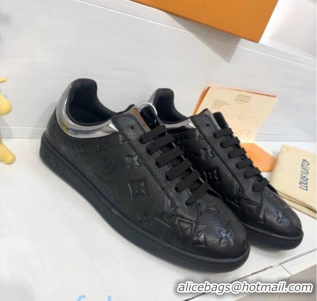 Classic Louis Vuitton Luxembourg Sneakers in Monogram Embossed Leather 83134 Black/Silver 2020