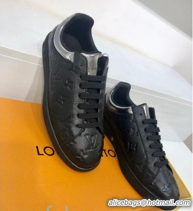 Classic Louis Vuitton Luxembourg Sneakers in Monogram Embossed Leather 83134 Black/Silver 2020