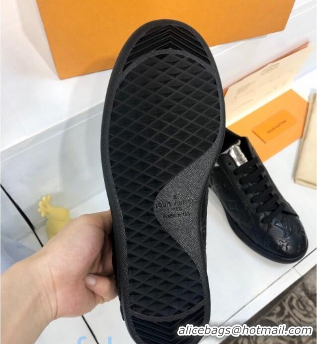 Classic Louis Vuitton Luxembourg Sneakers in Monogram Embossed Leather 83134 Black/Silver 2020