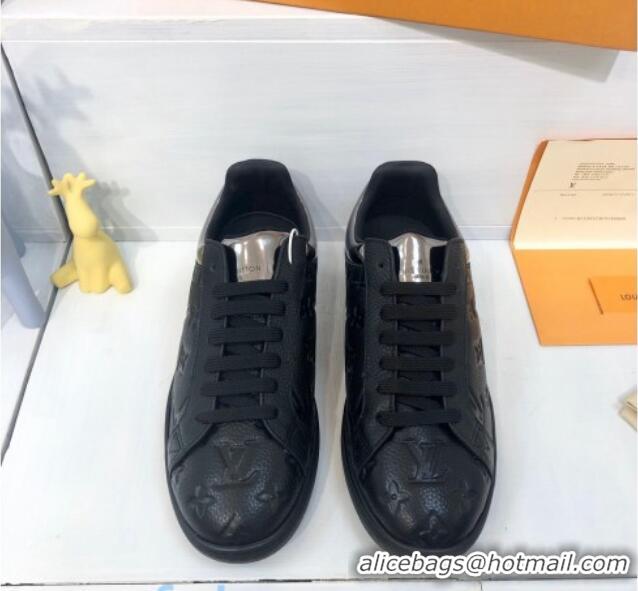 Classic Louis Vuitton Luxembourg Sneakers in Monogram Embossed Leather 83134 Black/Silver 2020