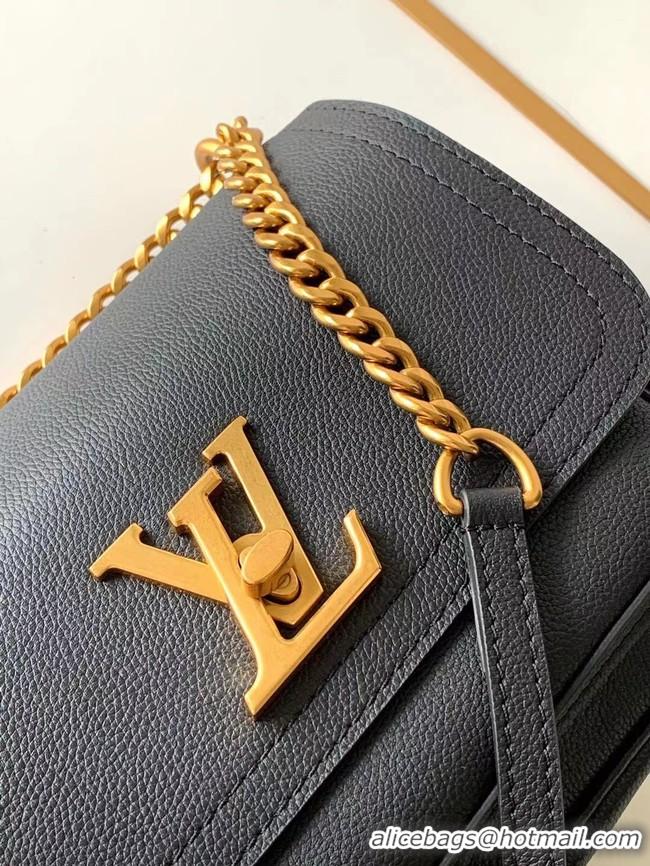 Well Crafted Louis Vuitton Original Lockme chain small handbag M57067 Black