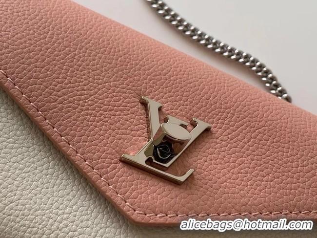 Famous Brand Louis Vuitton Original MYLOCKME Chain Bag M63471 pink&white