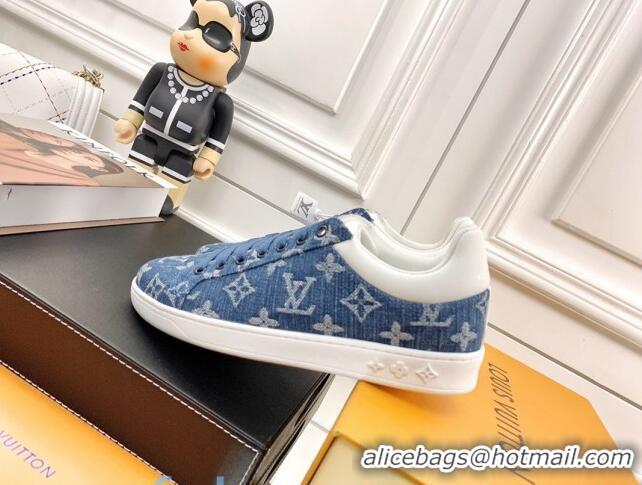 Top Design Louis Vuitton Luxembourg Sneakers in Blue Monogram Denim 83142