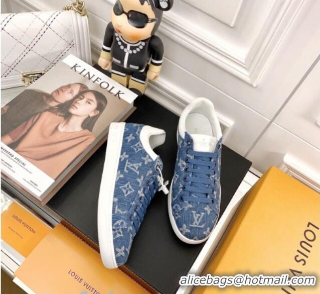 Top Design Louis Vuitton Luxembourg Sneakers in Blue Monogram Denim 83142