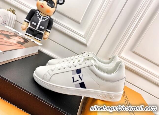 Charming Louis Vuitton Luxembourg LV Stripes Sneakers White/Grey 83145