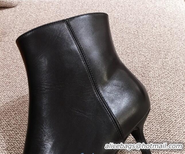 Top Grade Louis Vuitton Cherie Ankle Boots 1A8834 Black Leather/Brown Monogram Canvas