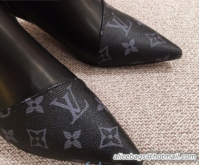 Most Popular Louis Vuitton Cherie Ankle Boots 1A8834 Black Leather/Monogram Canvas 2020