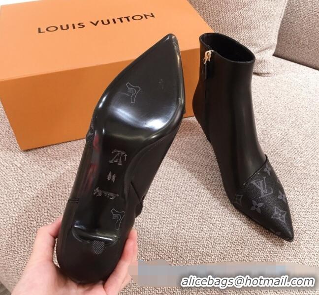 Most Popular Louis Vuitton Cherie Ankle Boots 1A8834 Black Leather/Monogram Canvas 2020