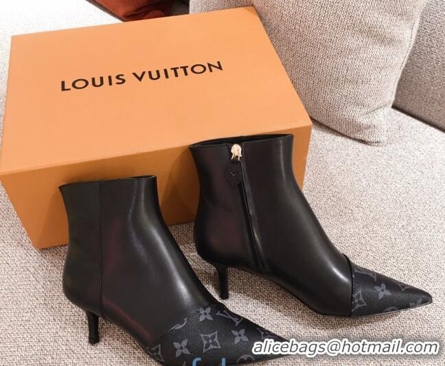 Most Popular Louis Vuitton Cherie Ankle Boots 1A8834 Black Leather/Monogram Canvas 2020