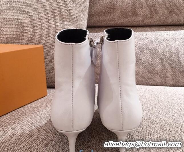 Trendy Design Louis Vuitton Cherie Ankle Boots 1A8834 White Leather/Brown Monogram Canvas 2020