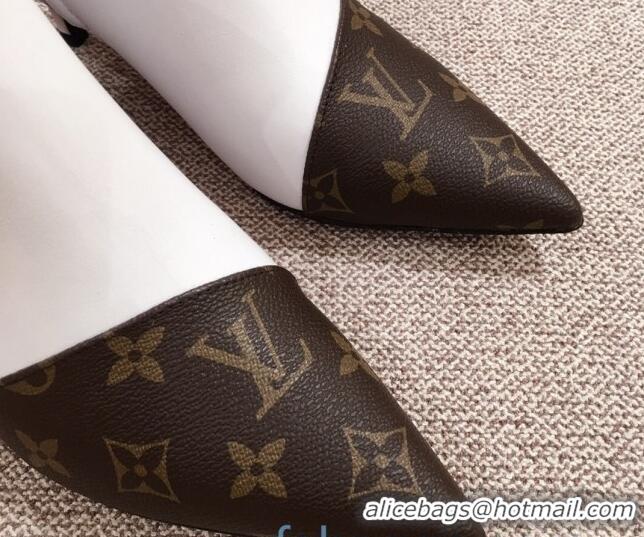 Trendy Design Louis Vuitton Cherie Ankle Boots 1A8834 White Leather/Brown Monogram Canvas 2020