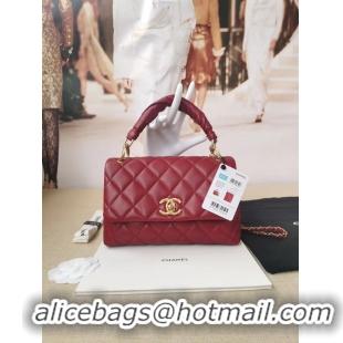 Traditional Discount Chanel Original Lather Flap Bag AS2044 red