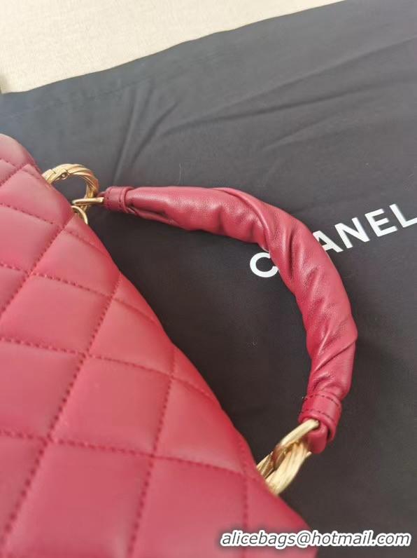 Traditional Discount Chanel Original Lather Flap Bag AS2044 red